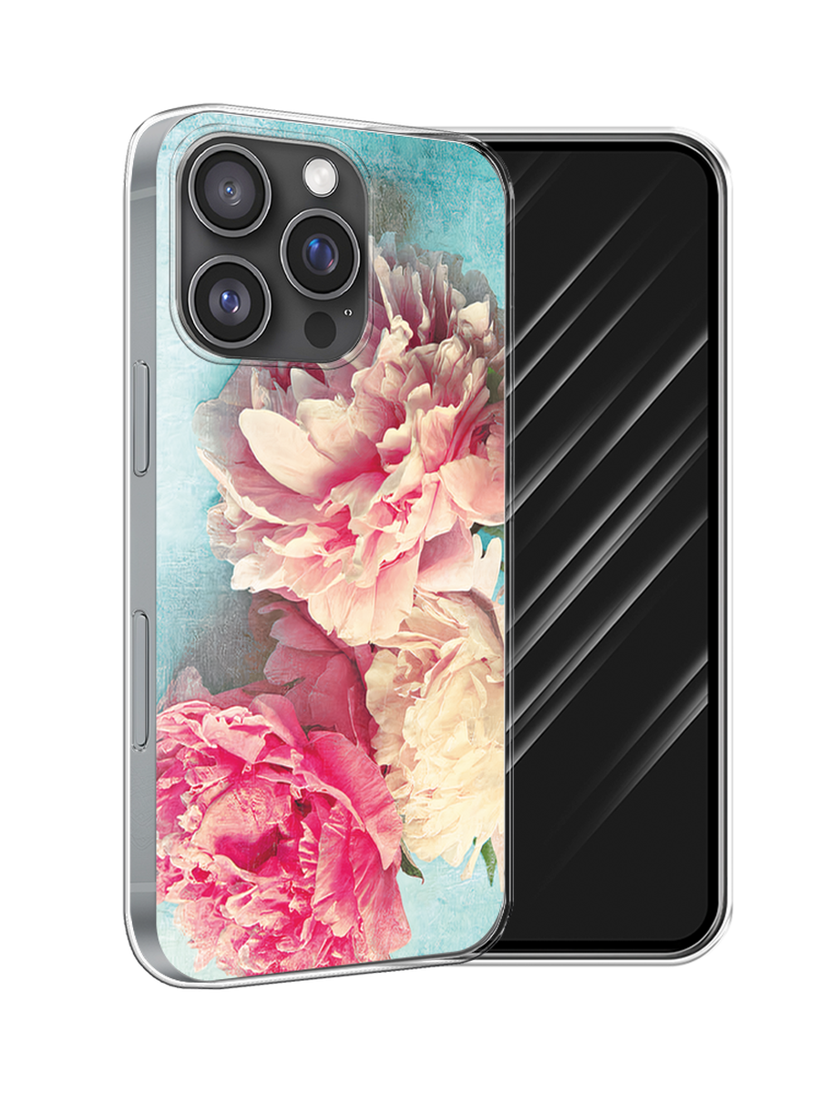 

Чехол Awog на Apple iPhone 16 Pro "Пионы new", Бирюзовый, 16250-1