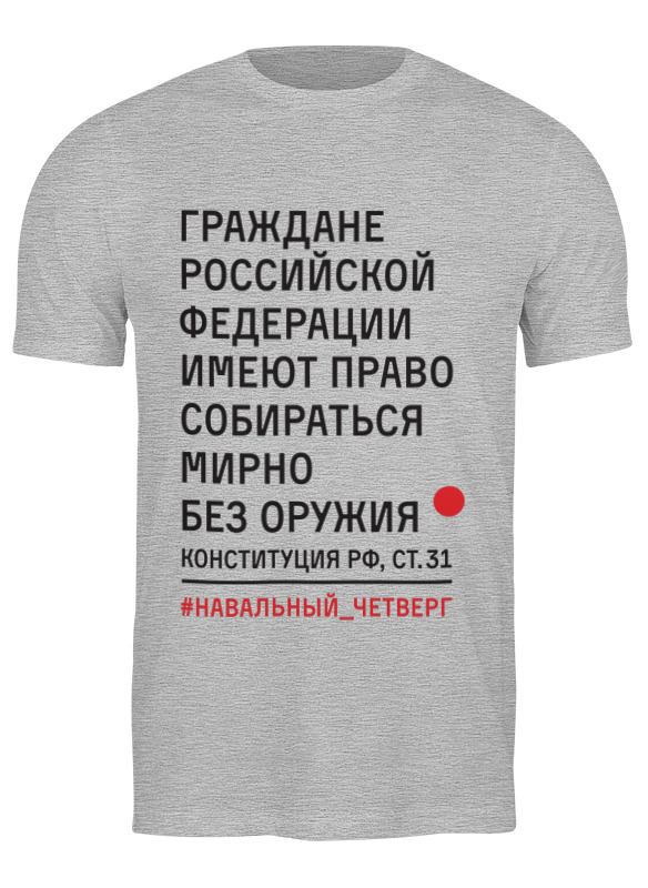 

Футболка мужская Конституция рф, ст. 31-1 Printio серая L, Конституция рф, ст. 31-1