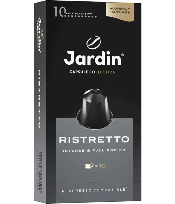 Кофе в капсулах ЖАРДИН Ристретто 10 шт., JARDIN Ristretto, темнообжаренный, для системы Ne