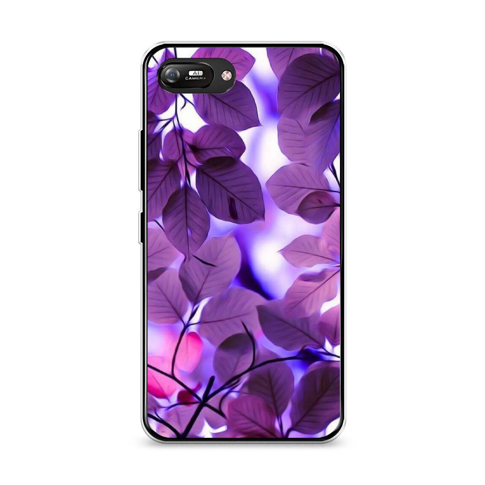 

Чехол на Itel A25 "Сиреневые листики", Фиолетовый;голубой, 3200950-2