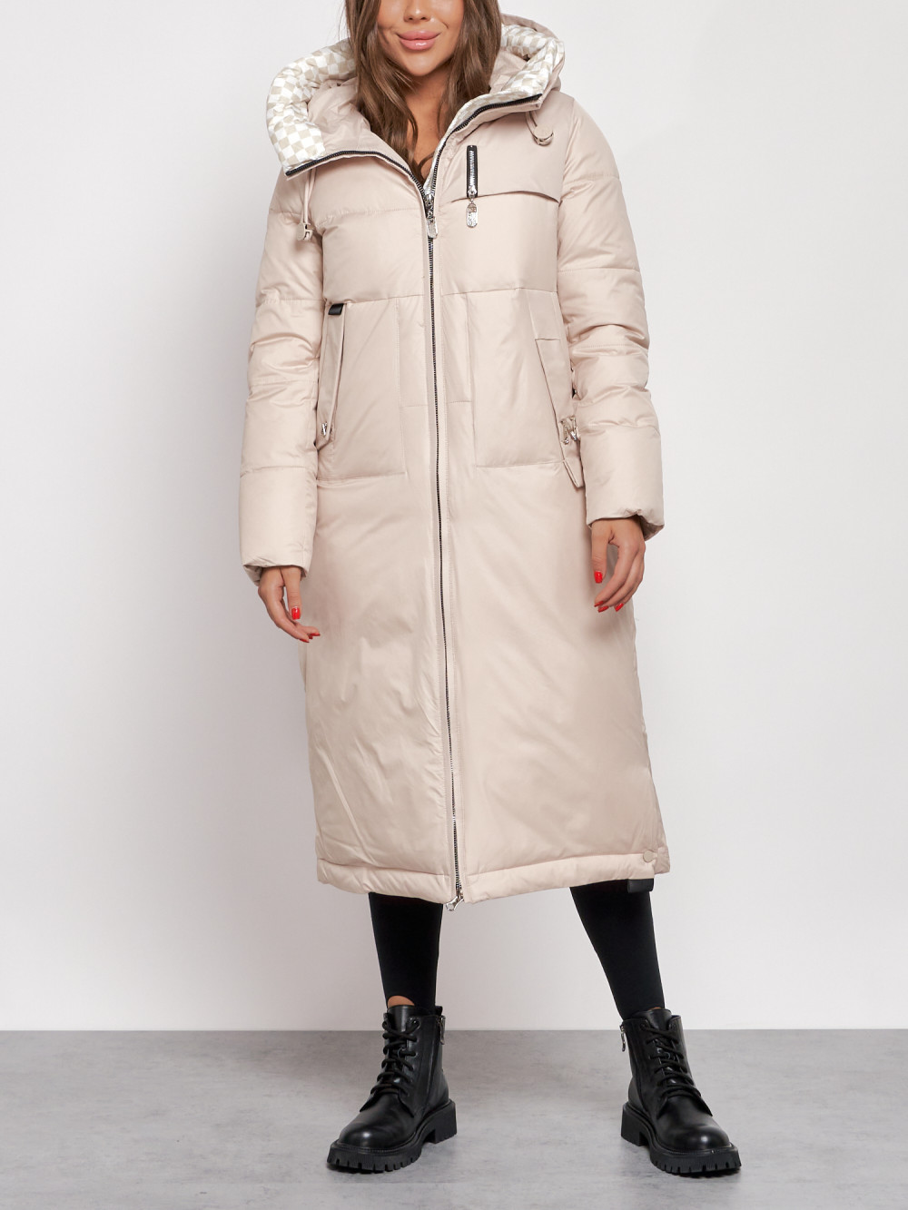 

Пальто женское NoBrand AD59120 бежевое L, Бежевый, AD59120