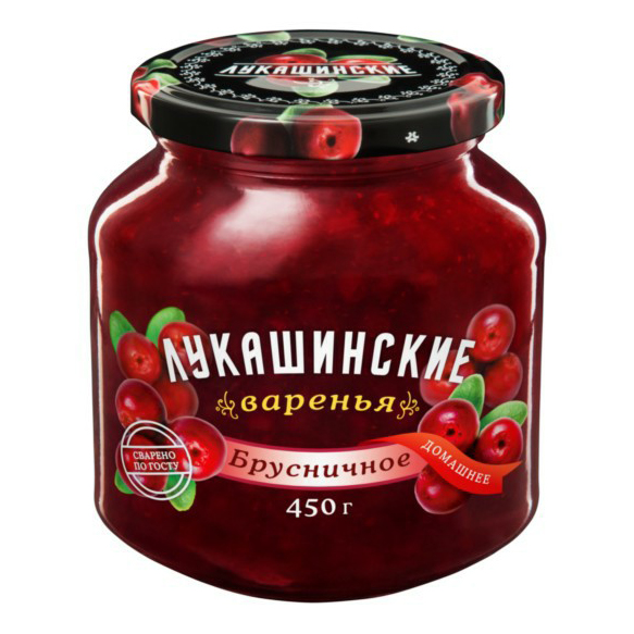 Варенье Лукашинские брусничное с корицей 450 г