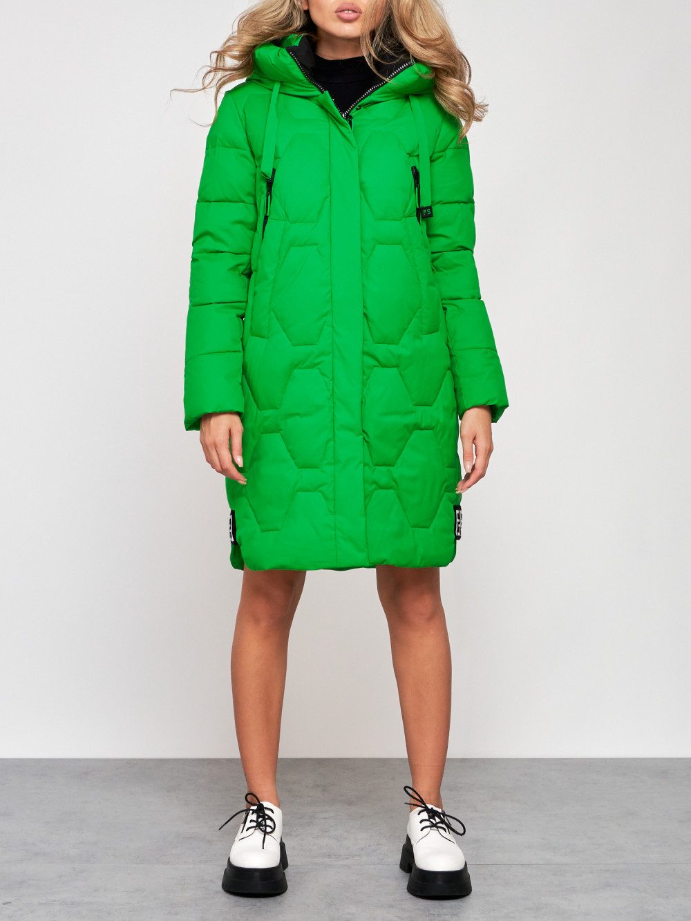 Пальто женское NoBrand AD589899 зеленое L