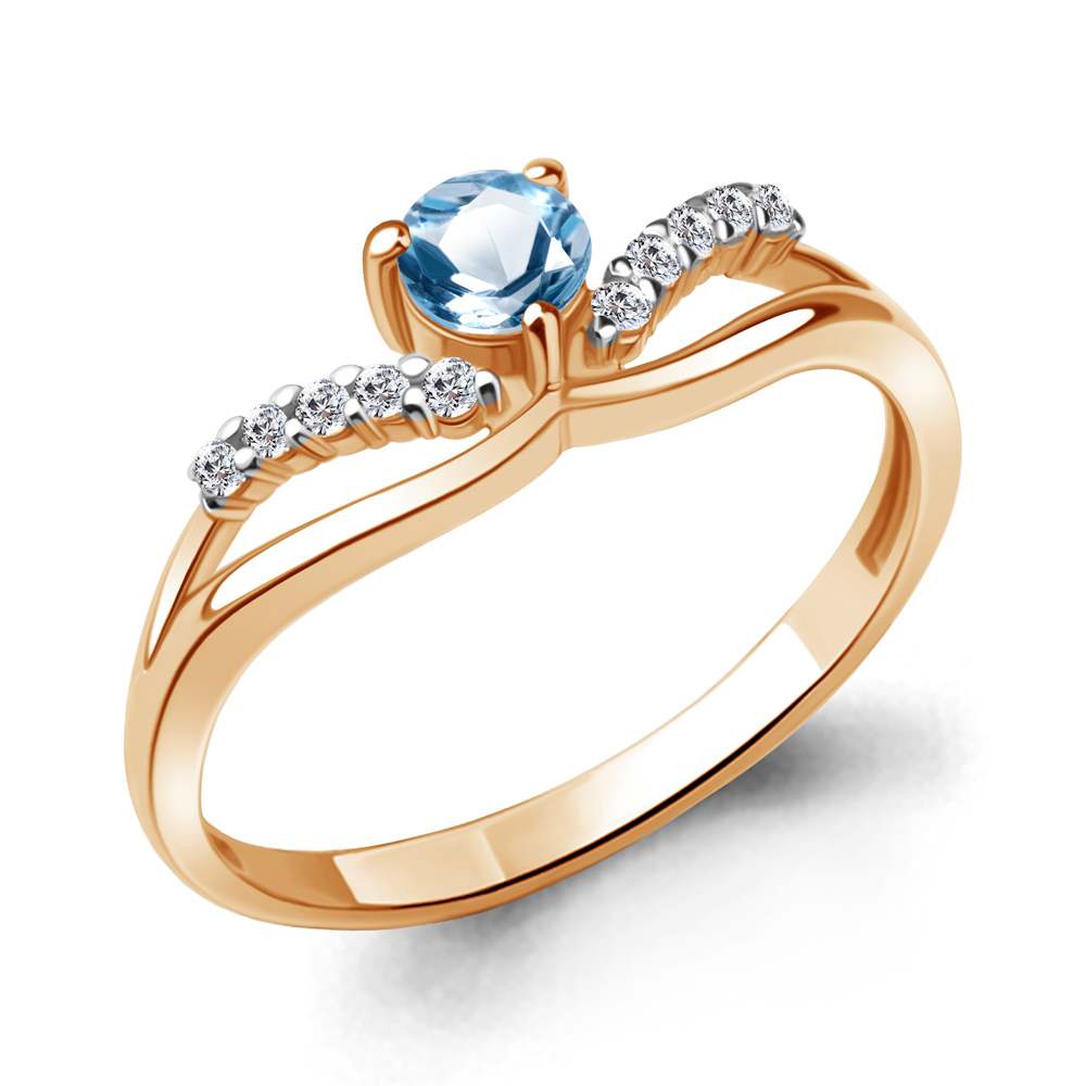 

Кольцо из серебра с топазом\фианитом Aquamarine Aquamarine 6968505А_925_з р. 18,5, 6968505А_925_з