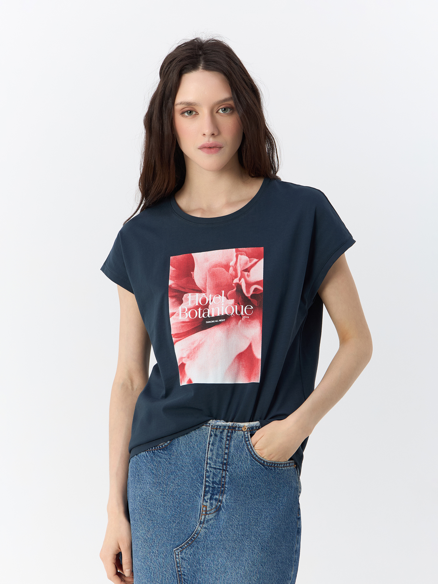 

Футболка женская MEXX TU21107033W синяя 2XL, Синий, TU21107033W