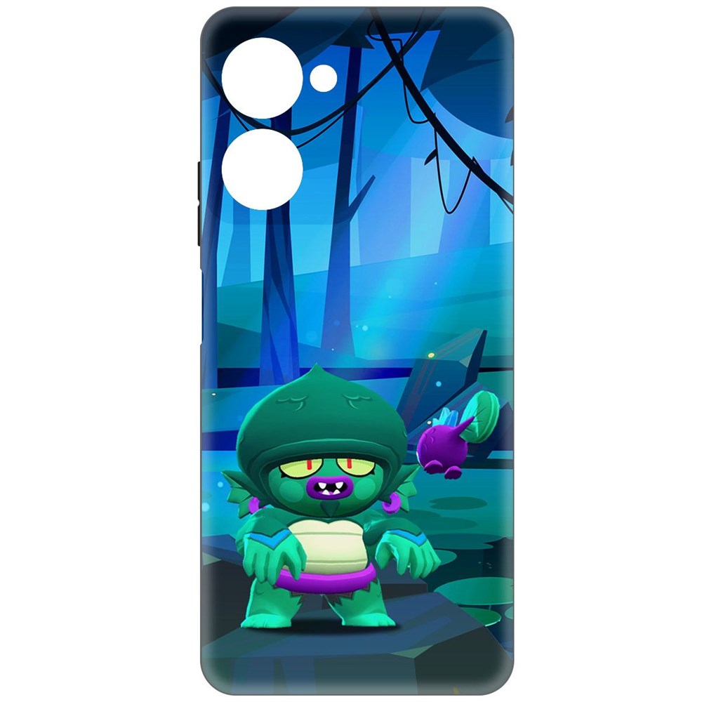 

Чехол-накладка Софт Brawl Stars - Болотный Джин для Realme 10 Pro, Черный