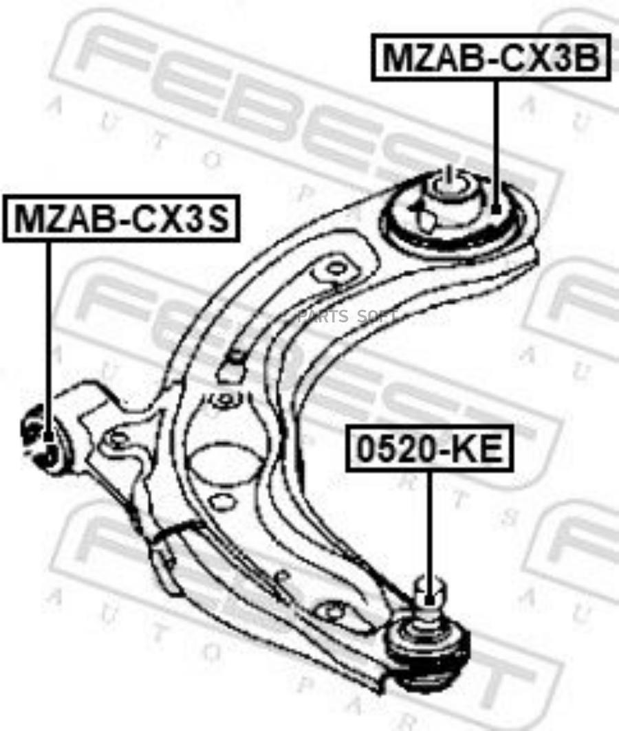 

Сайлентблок Рычага Передний Mazda Cx-3 Dk 2015- Mzab-Cx3s Febest MZAB-CX3S