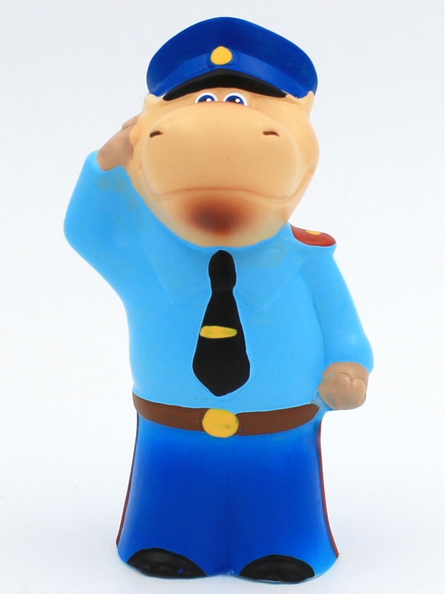 фото Игрушка для купания кудесники си-514-01 разноцветный фигурка-игрушка бегемот-полицейский
