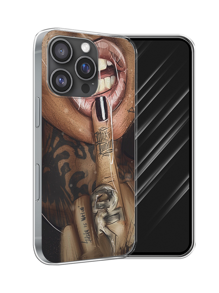 

Чехол Awog на Apple iPhone 16 Pro "Девушка с татуировками", Бежевый;розовый;черный, 16250-1