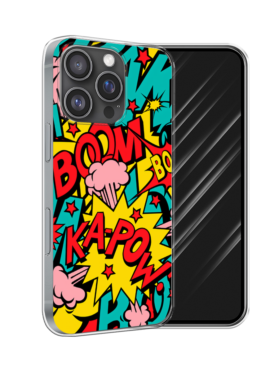 

Чехол Awog на Apple iPhone 16 Pro "Постер pop art", Бирюзовый;желтый;красный, 16250-1