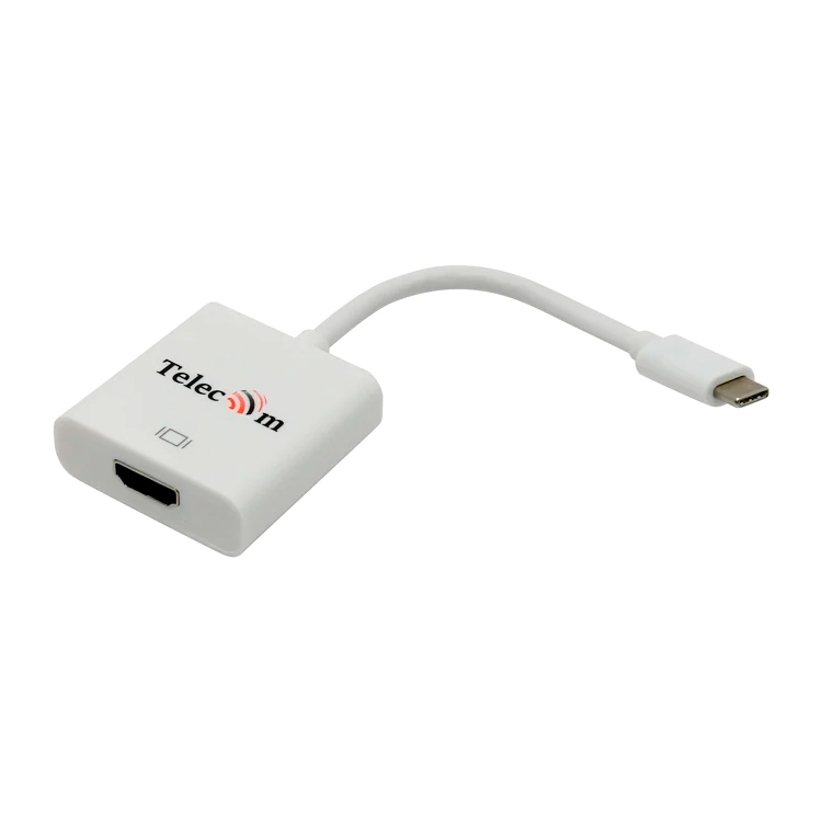 фото Переходник tv-com usb type-c-hdmi , m-f 0,15м white (tca423b_463772)