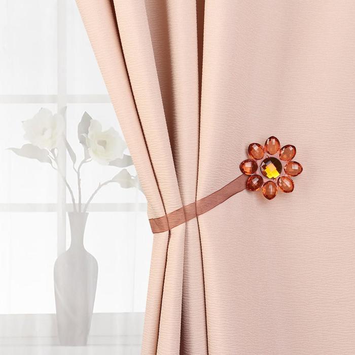 

Подхват для штор «Цветок», 6x6 см, цвет коричневый