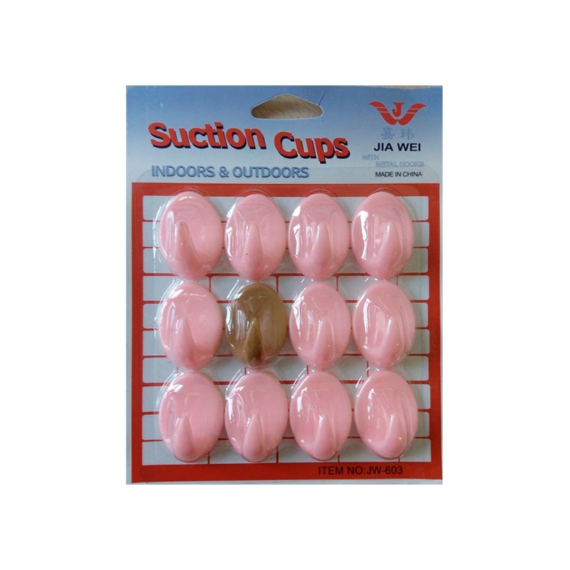 

Набор пластмассовых крючков Suction Cups 12 шт, Цвет: Розовый