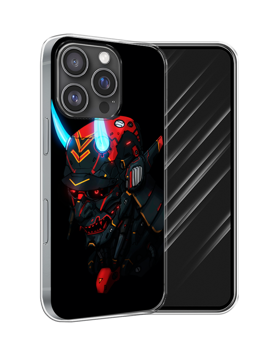 

Чехол Awog на Apple iPhone 16 Pro "Неоновый самурай", Черный;красный;голубой, 16250-1