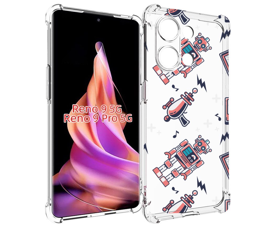 

Чехол MyPads мини-роботы для Oppo Reno 9/Reno 9 Pro, Прозрачный, Tocco