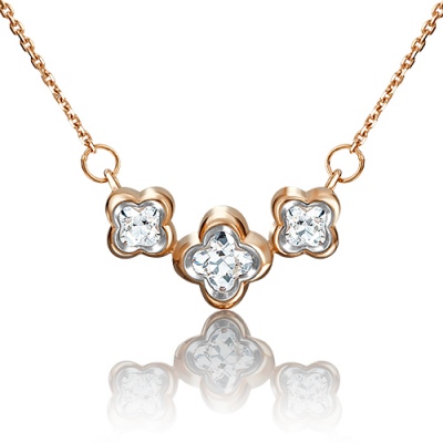 

Колье из красного золота 40 см PLATINA jewelry 07-0190-00-501-1110-38, фианит, 07-0190-00-501-1110-38