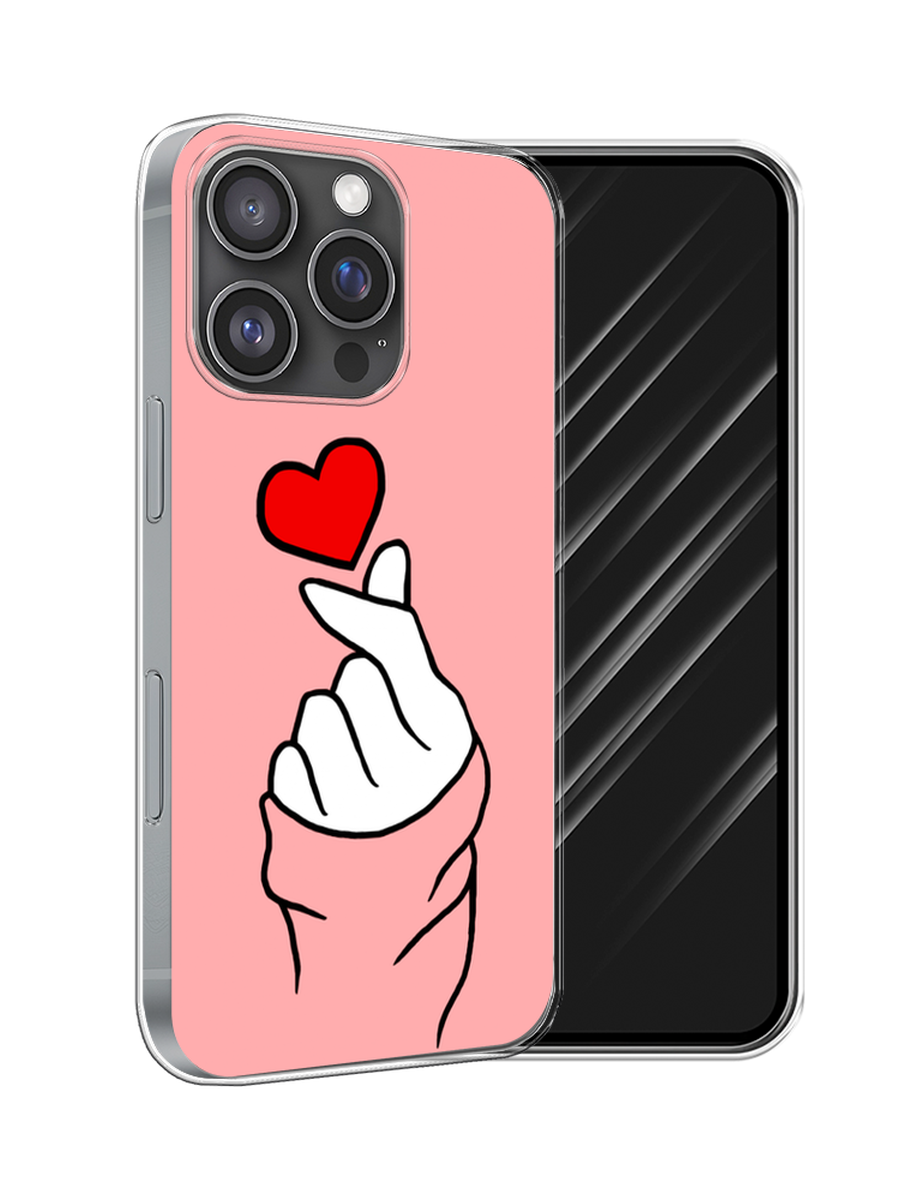

Чехол Awog на Apple iPhone 16 Pro "Милое сердечко", Белый;красный;черный, 16250-1