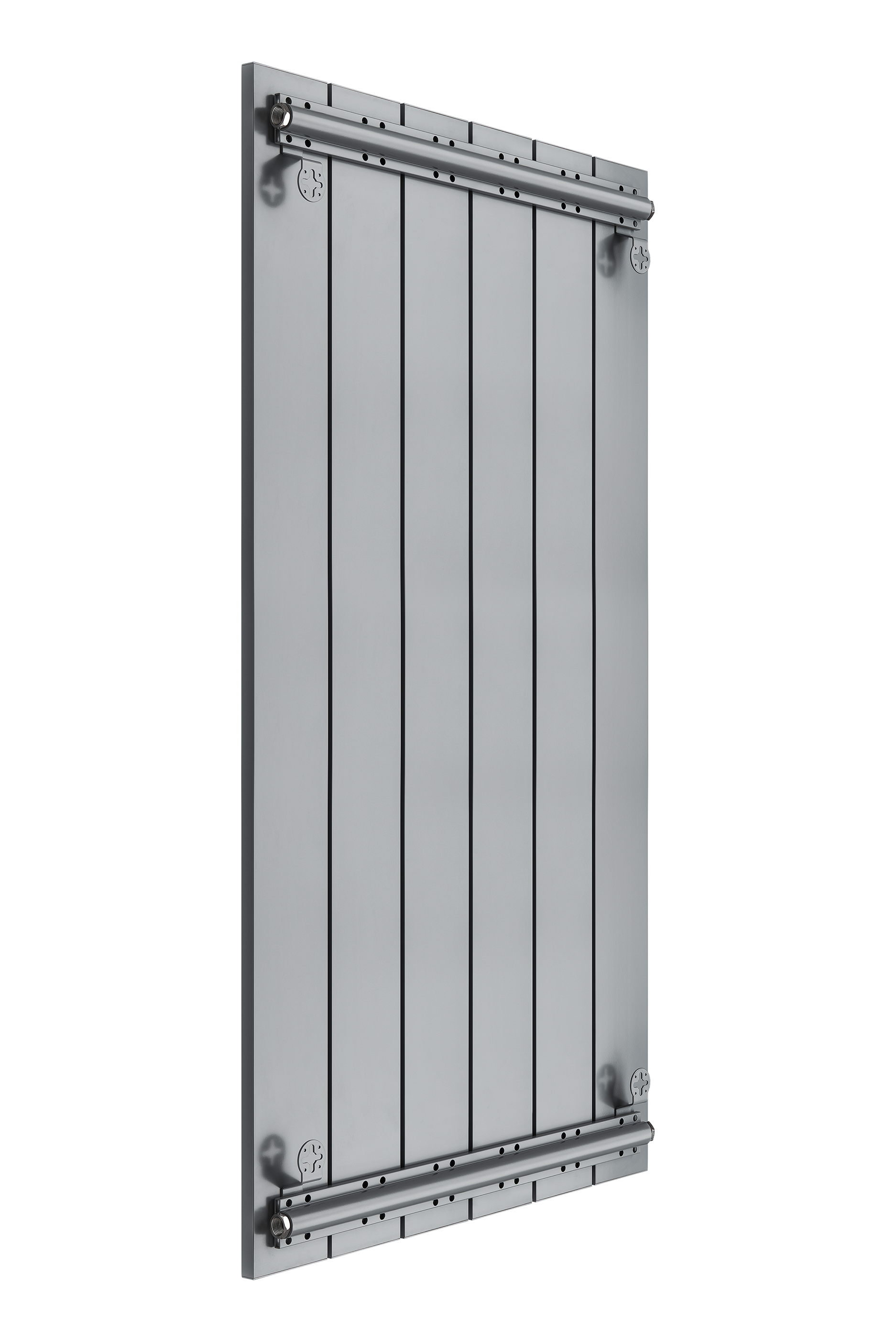 фото Секционный радиатор отопления mivarmo 6 секций 200 см. серебристый матовый