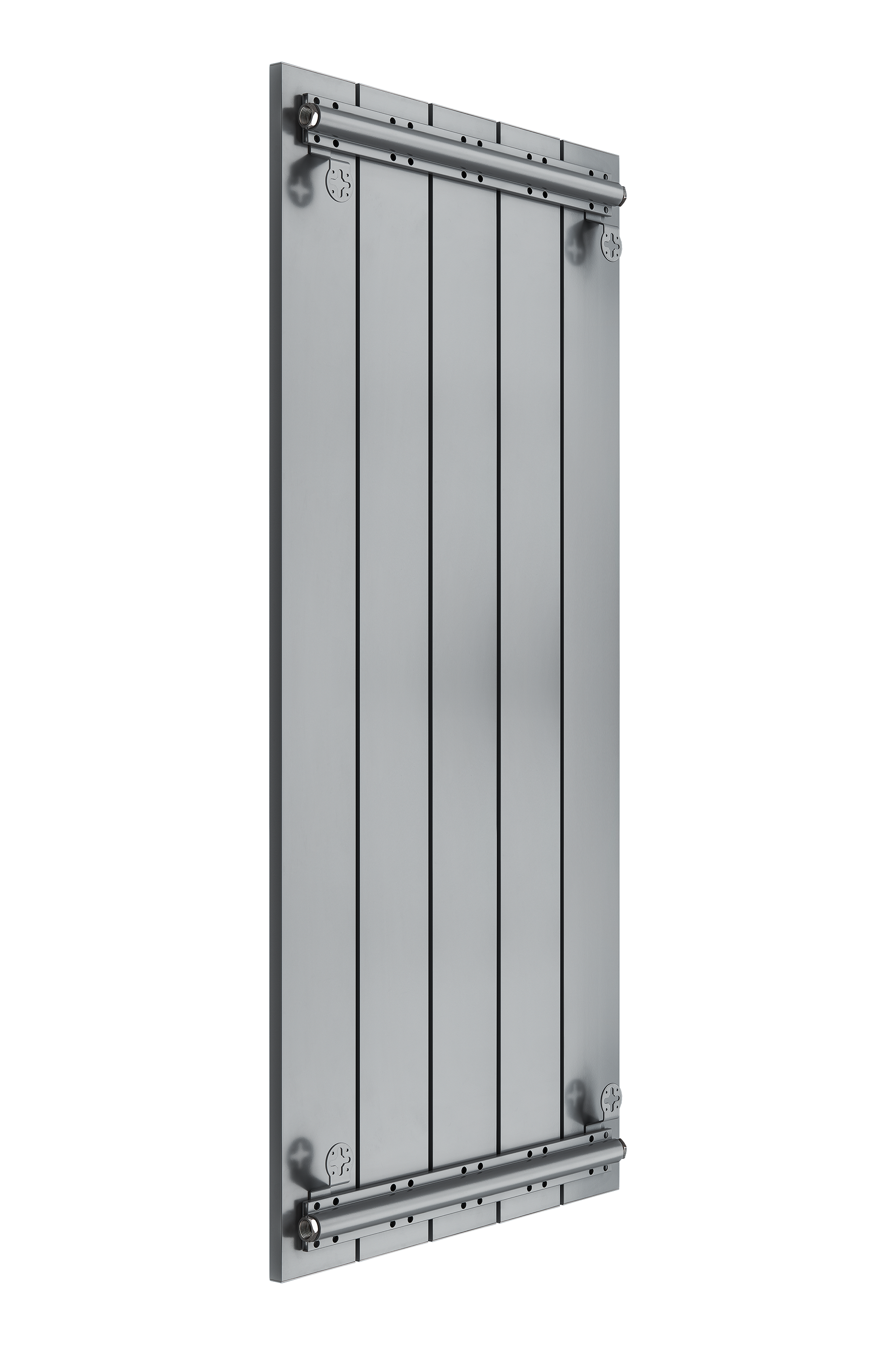 Секционный радиатор отопления Mivarmo 5 секций 200 см. серебристый матовый