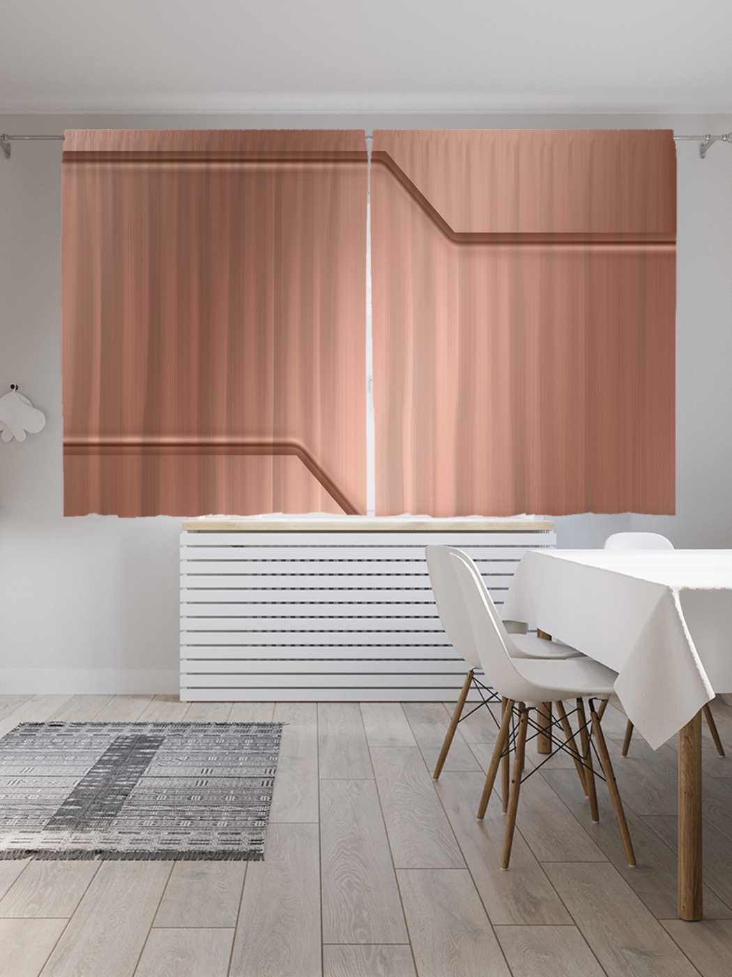 фото Шторы с фотопечатью joyarty "блеск меди" из сатена, 290х180 см