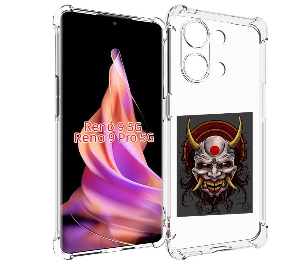

Чехол MyPads маска с клыками и рогами для Oppo Reno 9/Reno 9 Pro, Прозрачный, Tocco