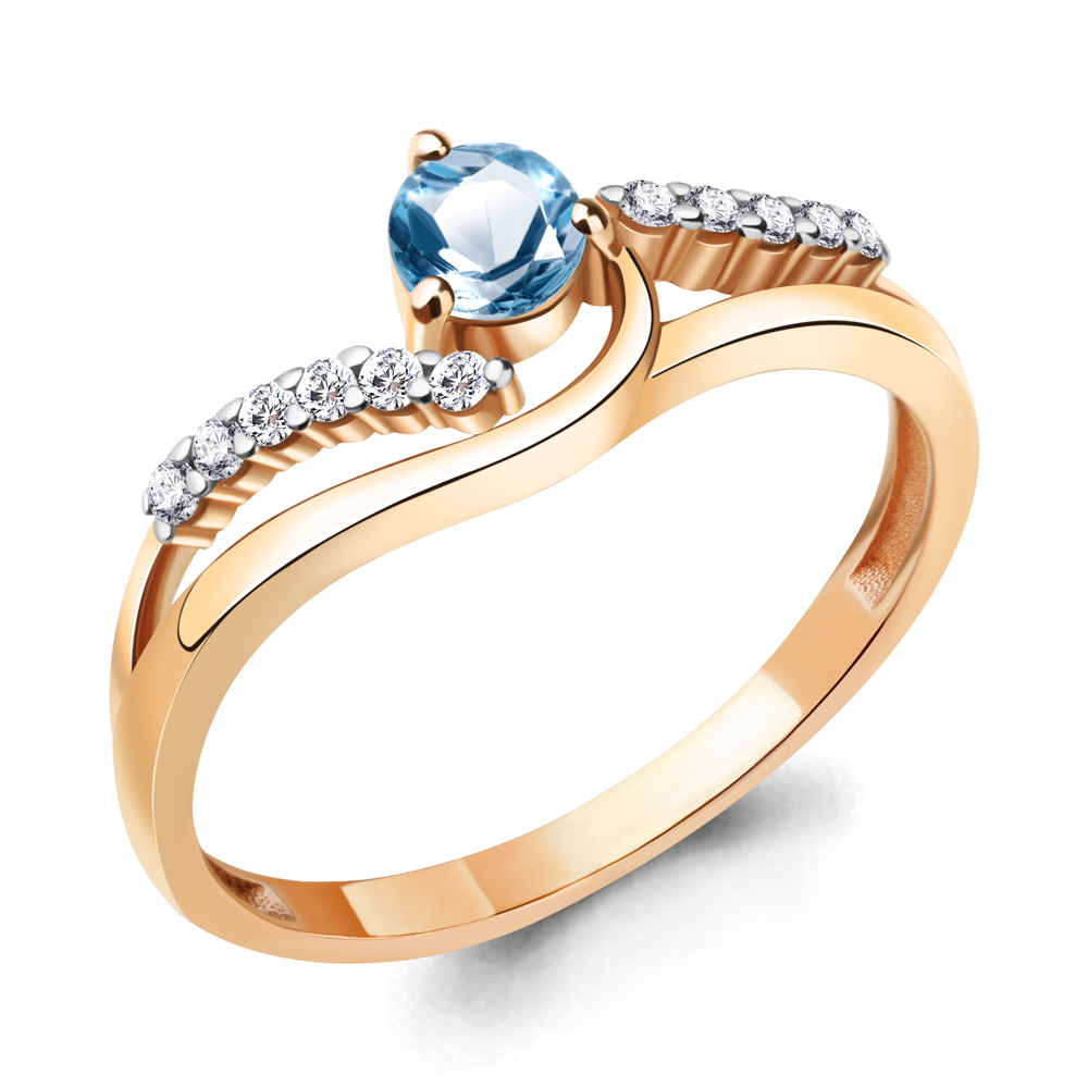 

Кольцо из серебра с топазом\фианитом Aquamarine Aquamarine 6968405А_925_з р. 18,5, 6968405А_925_з