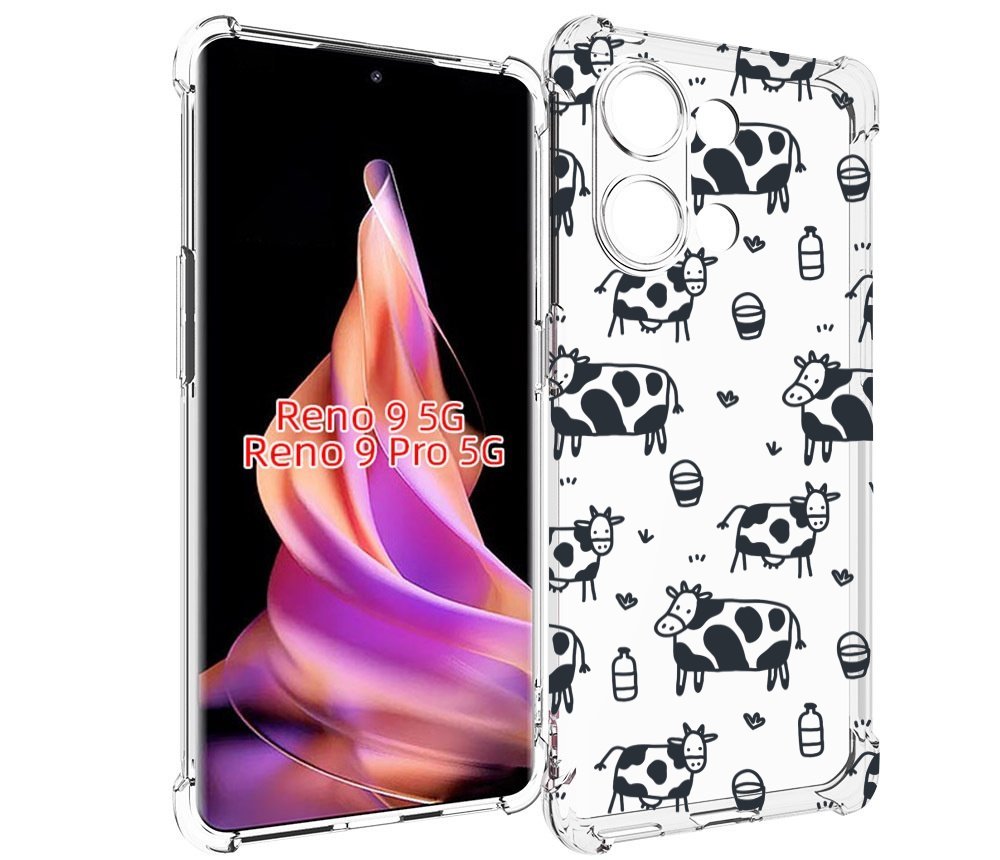 

Чехол MyPads маленькие-коровки для Oppo Reno 9/Reno 9 Pro, Прозрачный, Tocco