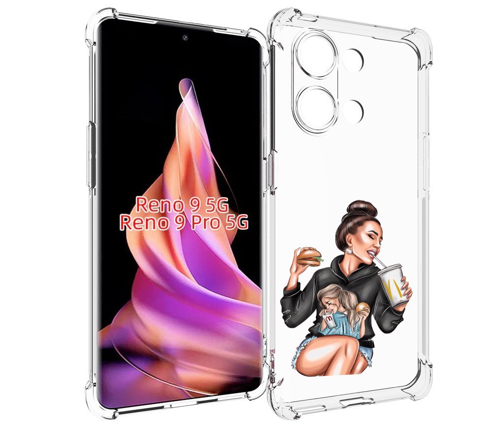 

Чехол MyPads любительница-макдональдс женский для OPPO Reno 9 / Reno 9 Pro, Прозрачный, Tocco