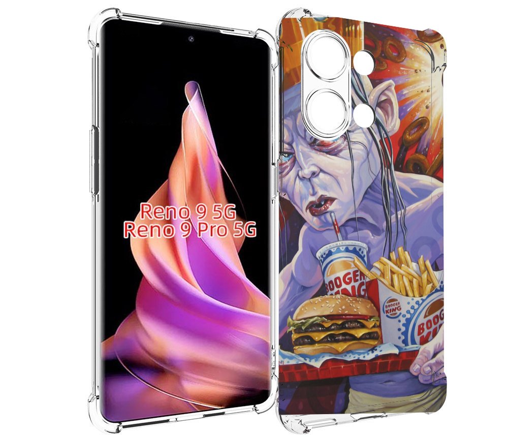 

Чехол MyPads любитель бургер кинга для Oppo Reno 9/Reno 9 Pro, Прозрачный, Tocco