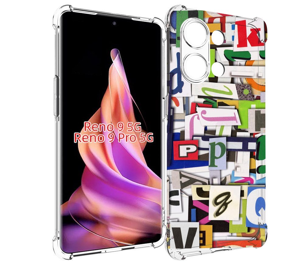

Чехол MyPads ломанные-буквы для Oppo Reno 9/Reno 9 Pro, Прозрачный, Tocco