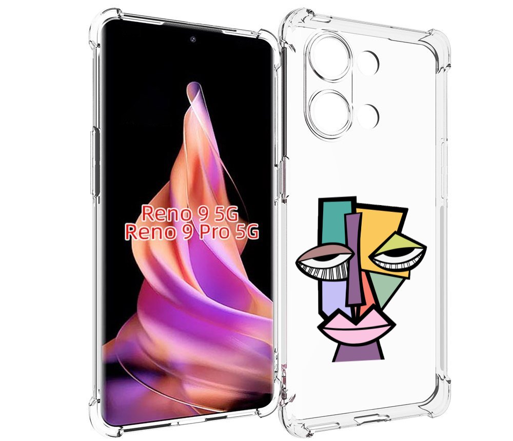 

Чехол MyPads лицо из квадратиков с глазами женский для Oppo Reno 9/Reno 9 Pro, Прозрачный, Tocco