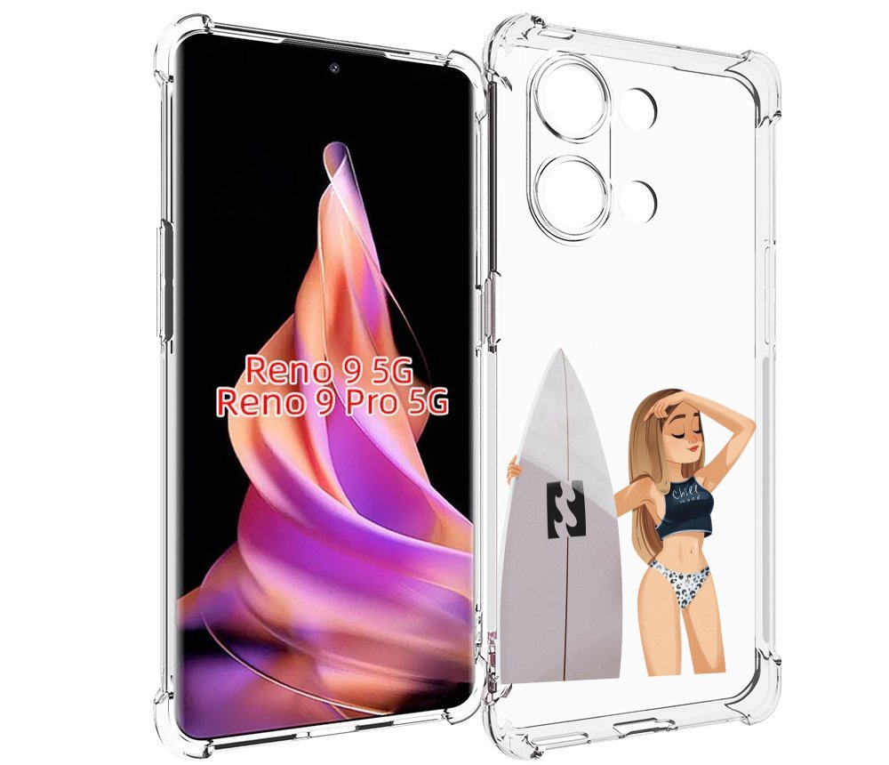 

Чехол MyPads летний-серф для Oppo Reno 9/Reno 9 Pro, Прозрачный, Tocco