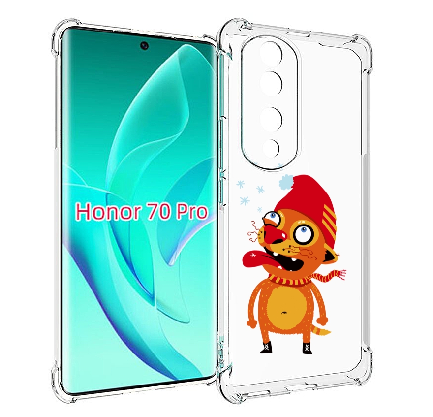 

Чехол MyPads Зимний кот для Honor 70 Pro / 70 Pro Plus, Прозрачный, Tocco