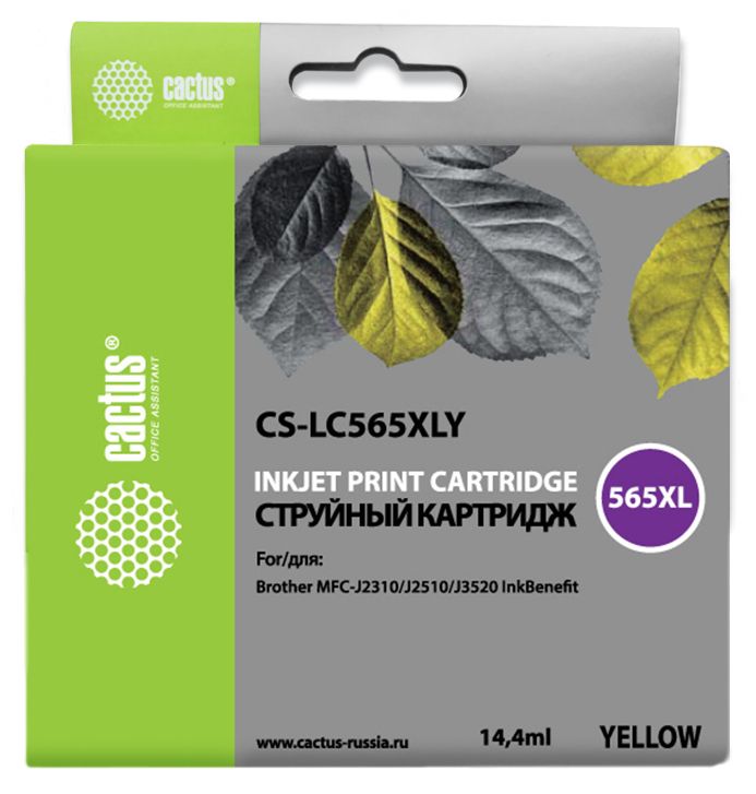 

Картридж CACTUS LC-565 XL Yellow для принтера Brother, Желтый, LC-565 XL Yellow