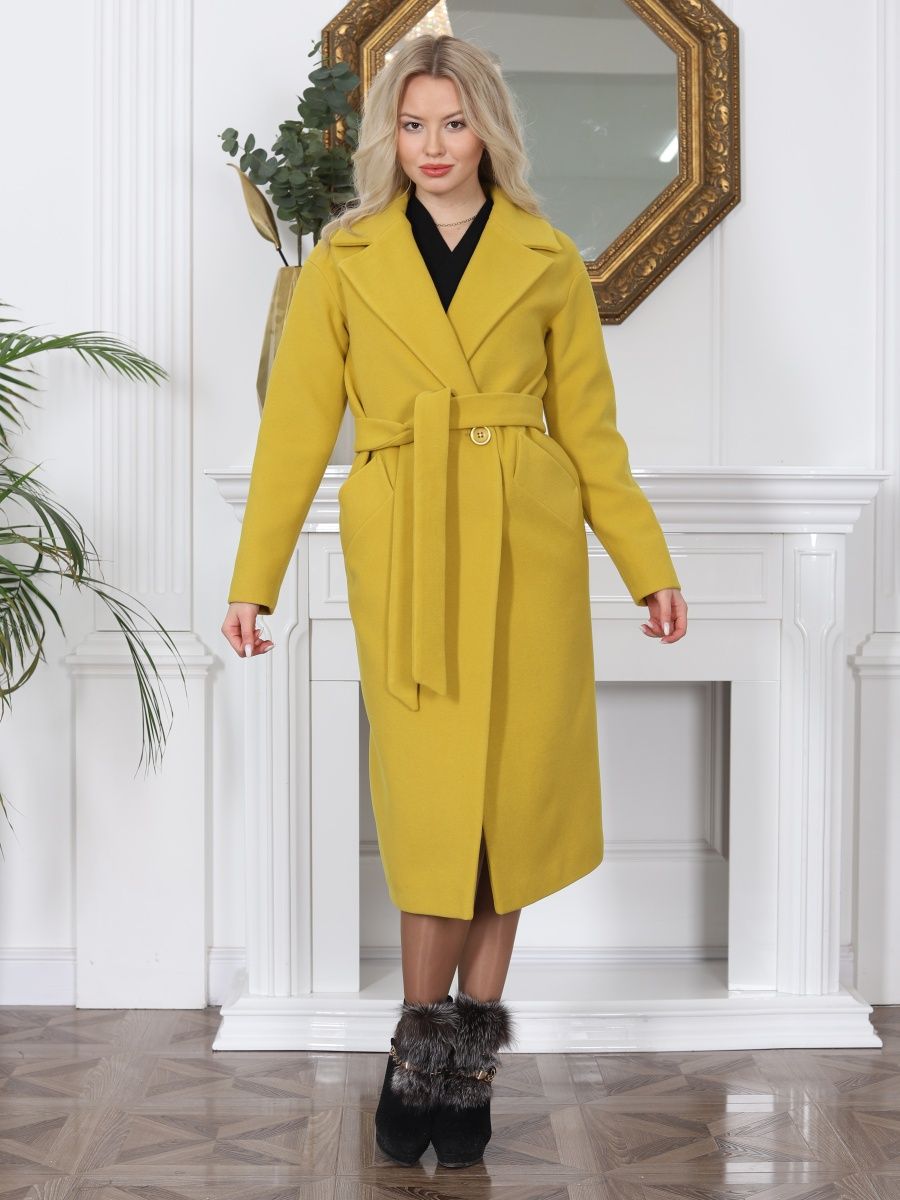 

Пальто женское Louren Wilton 624 желтое 50 RU, Желтый, 624