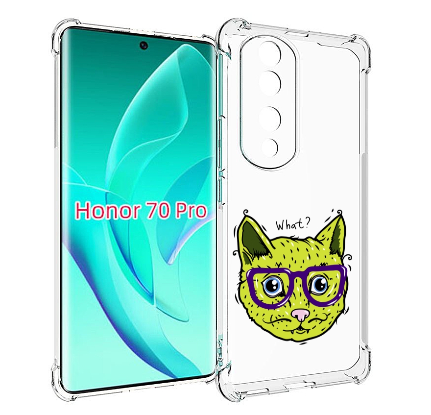 

Чехол MyPads Зеленый кот для Honor 70 Pro / 70 Pro Plus, Прозрачный, Tocco