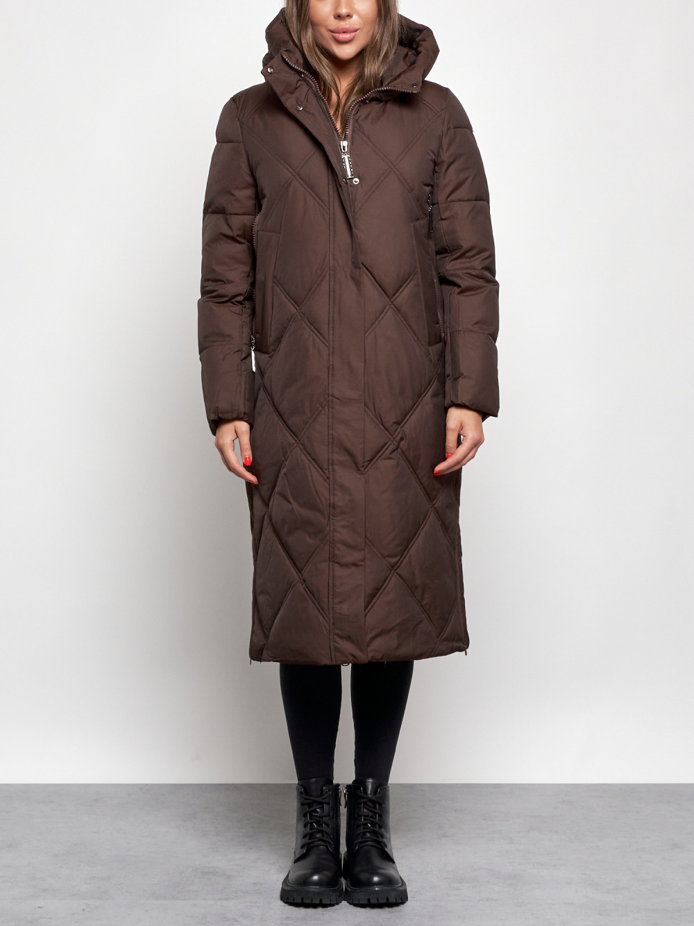 Пальто женское NoBrand AD52358 коричневое M