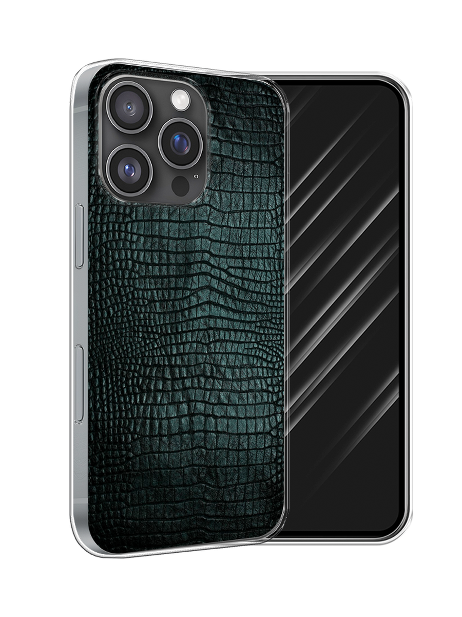 

Чехол Awog на Apple iPhone 16 Pro "Черная змея", Черный;серый;голубой, 16250-1