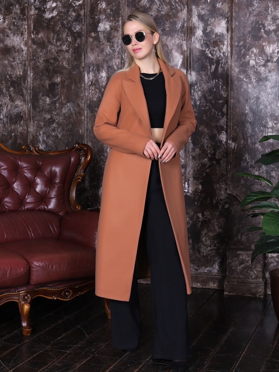 Пальто женское Louren Wilton 2214-N коричневое 46 RU