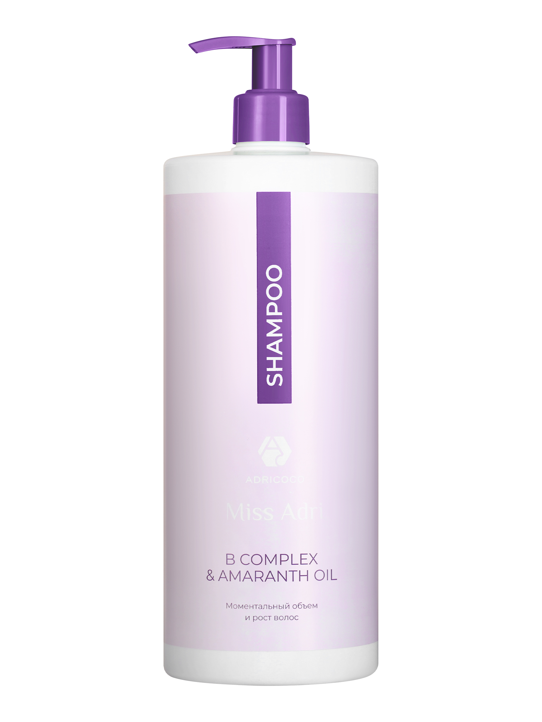 Шампунь для волос ADRICOCO Miss Adri B Complex & Amaranth Oil для объема, 1 л