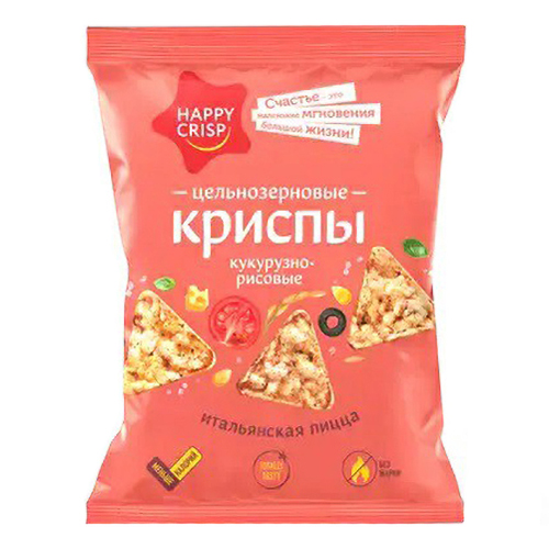 Криспы кукурузно-рисовые Happy Crisp итальянская пицца 50 г