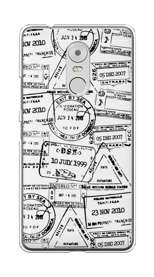 

Чехол на Lenovo K6 Note "Visa stamps 2", Белый;черный;серый, 112250-2