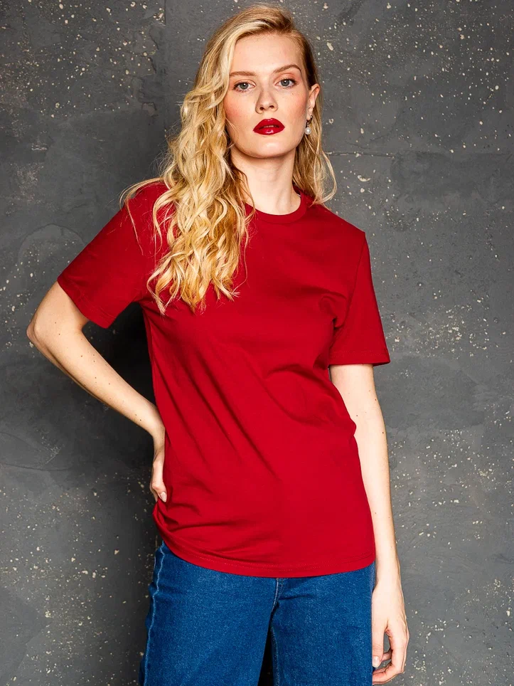 Футболка женская Uzcotton 1-UZ-W-F-M бордовая 6XL 500₽