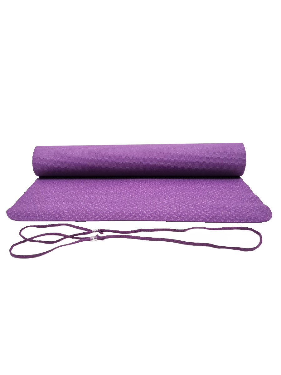 Коврик для йоги URM B01038 фиолетовый 183 см, 4 мм