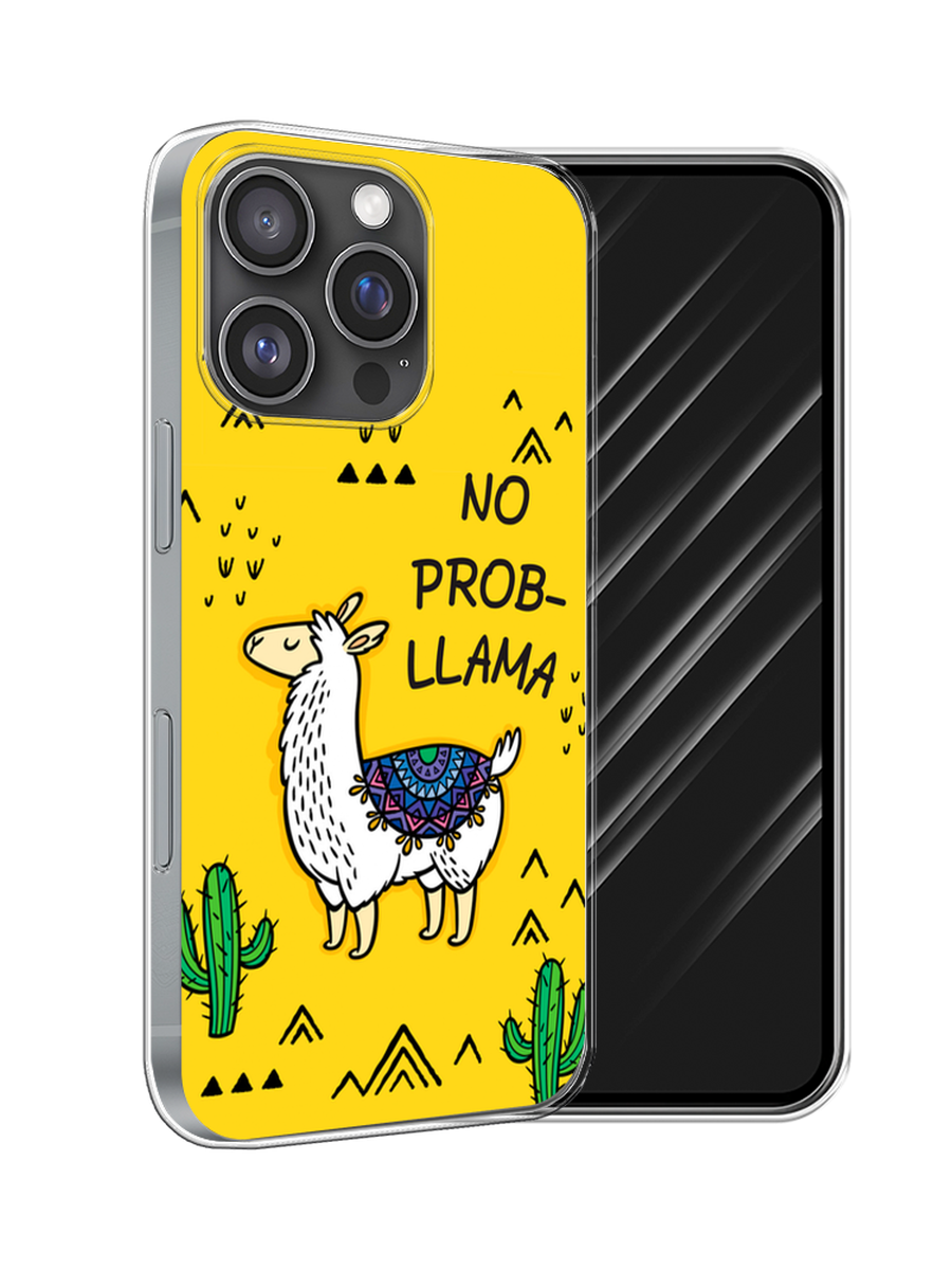 

Чехол Awog на Apple iPhone 16 Pro "No probLLama", Желтый;черный;синий, 16250-1