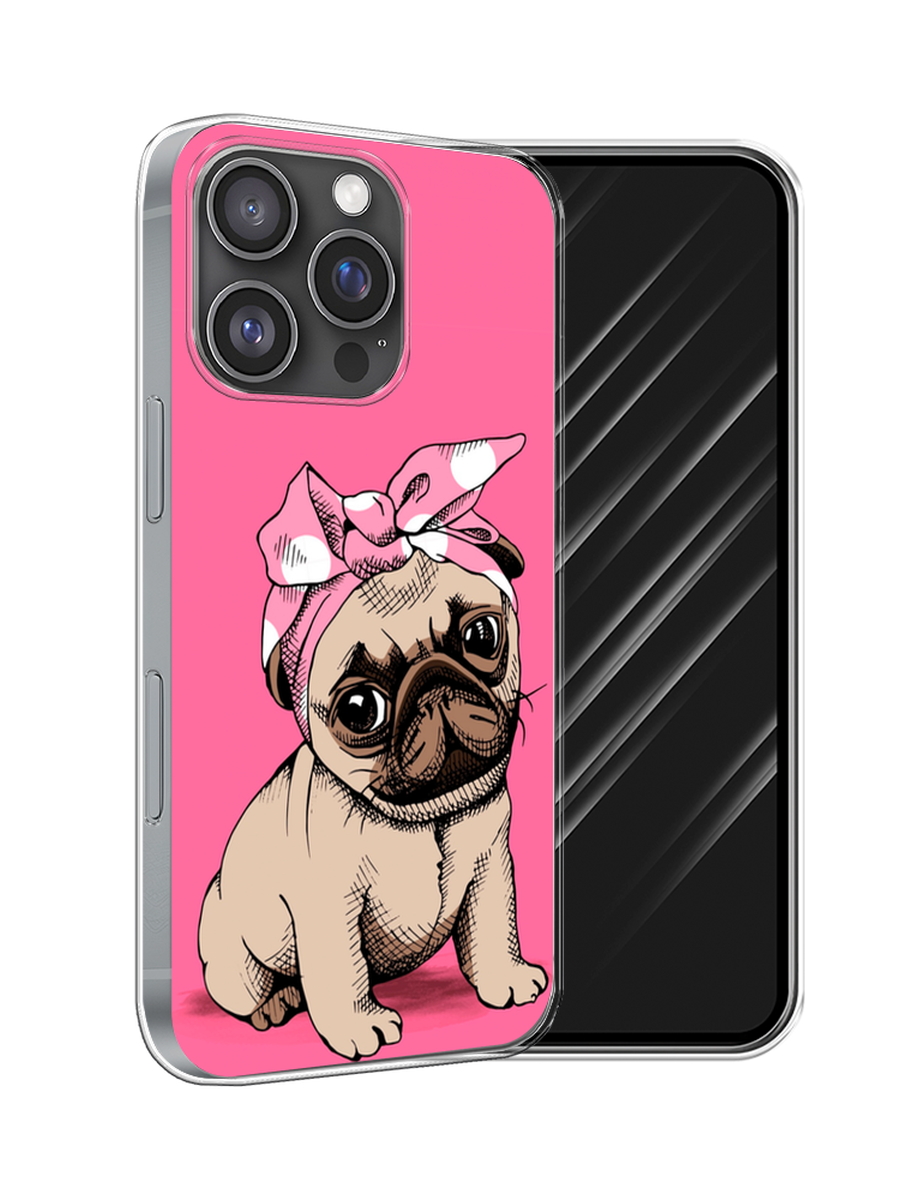 

Чехол Awog на Apple iPhone 16 Pro "Dog Pin-Up", Розовый;бежевый, 16250-1