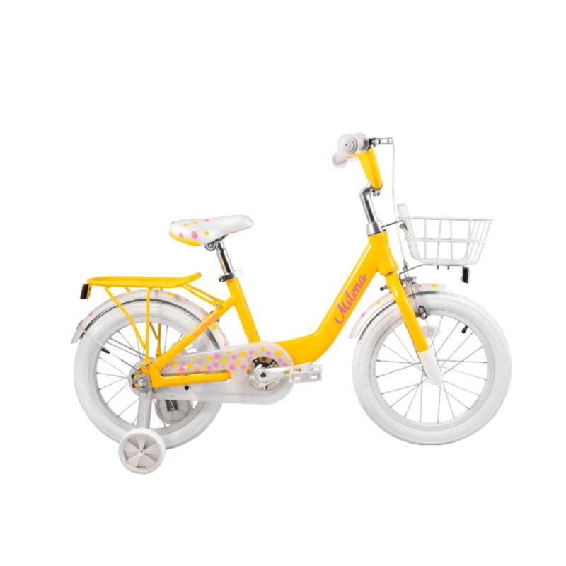 Детский велосипед TechTeam Milena 16 2021, желтый дорожный велосипед stinger horizont evo год 2021 желтый ростовка 22
