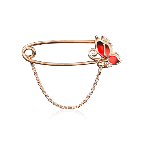 

Брошь из красного золота с фианитом/эмалью PLATINA jewelry 04-0127-01-401-1110-25, 04-0127-01-401-1110-25