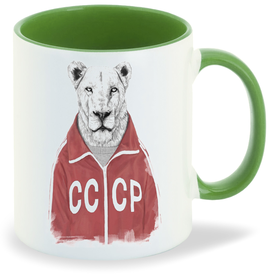 

Кружка CoolPodarok Львица в олимпийке СССР