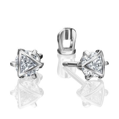 Серьги из белого золота с фианитом PLATINA jewelry 02-4116-00-501-1120-38